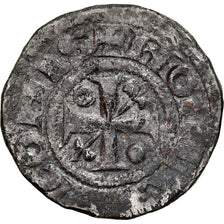 Moneta, Francia, Bourgogne, Hugues IV, Denarius, 1218-1272, Châlon, BB