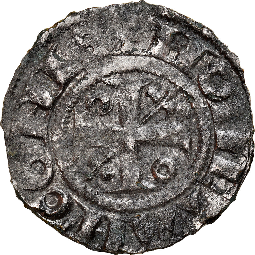 Moneta, Francja, Bourgogne, Hugues IV, Denarius, 1218-1272, Châlon, VF(30-35)