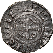 Moeda, França, Bourgogne, Hugues IV, Denarius, 1218-1272, Châlon, VF(30-35)