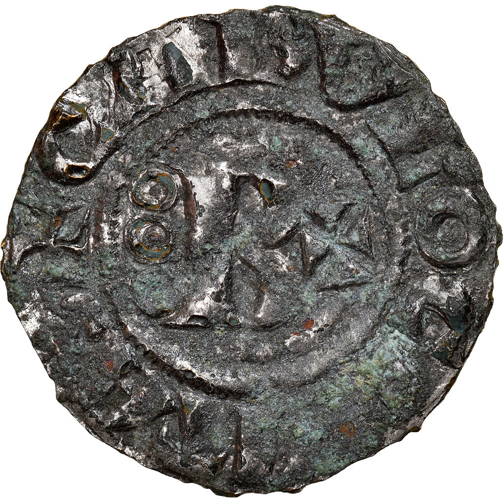 Moneta, Francja, Bourgogne, Hugues IV, Denarius, 1218-1272, Châlon, VF(30-35)