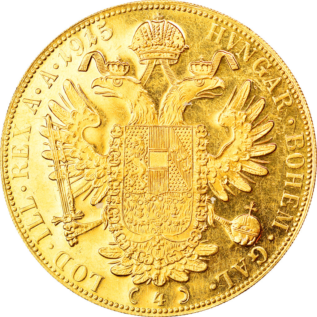 Moneda, Austria, Franz Joseph I, 4 Ducat, 1915, Vienna, Official restrike, EBC