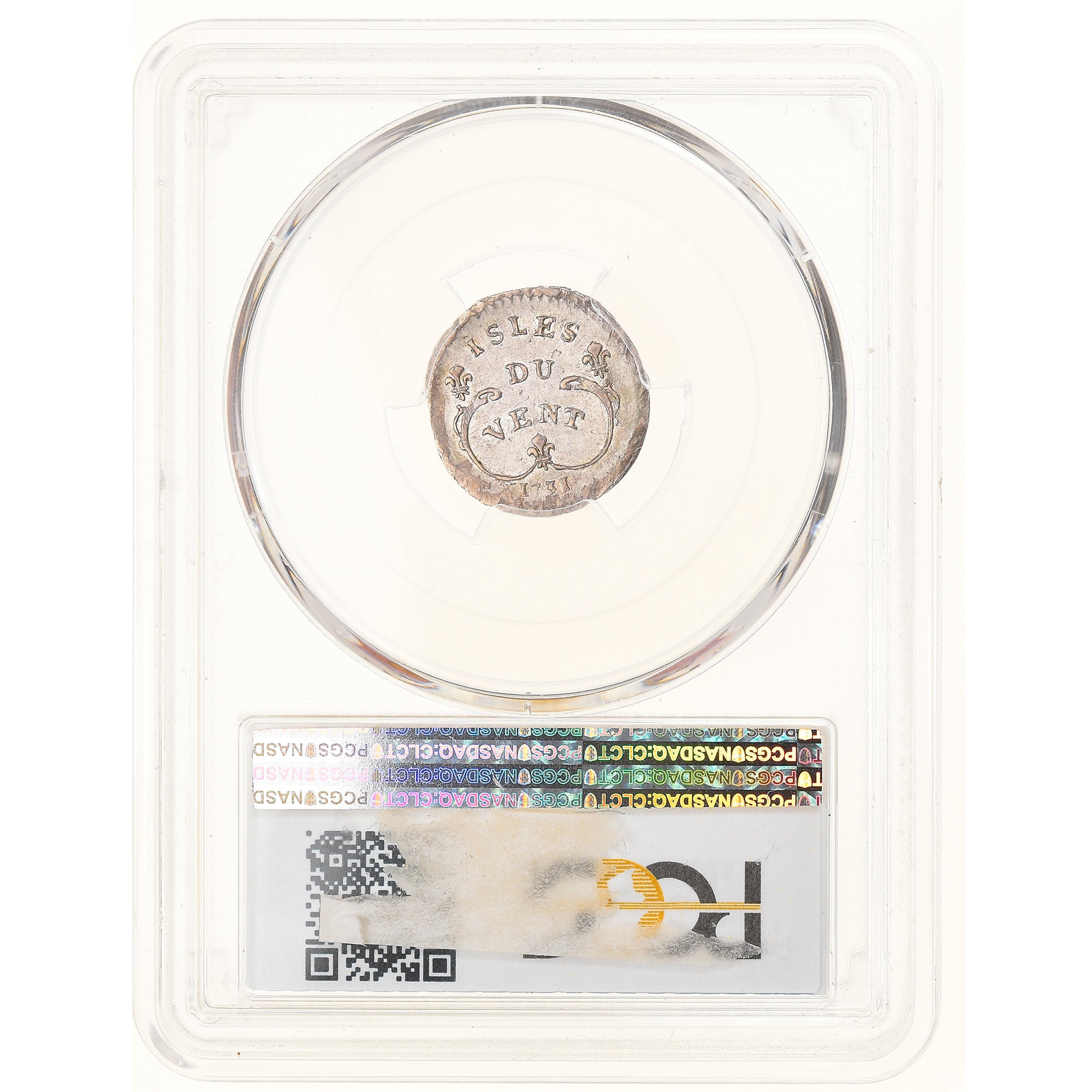 Moneta, Isole Windward, Louis XV, 6 Sols, 1731, La Rochelle, PCGS, MS62, SPL