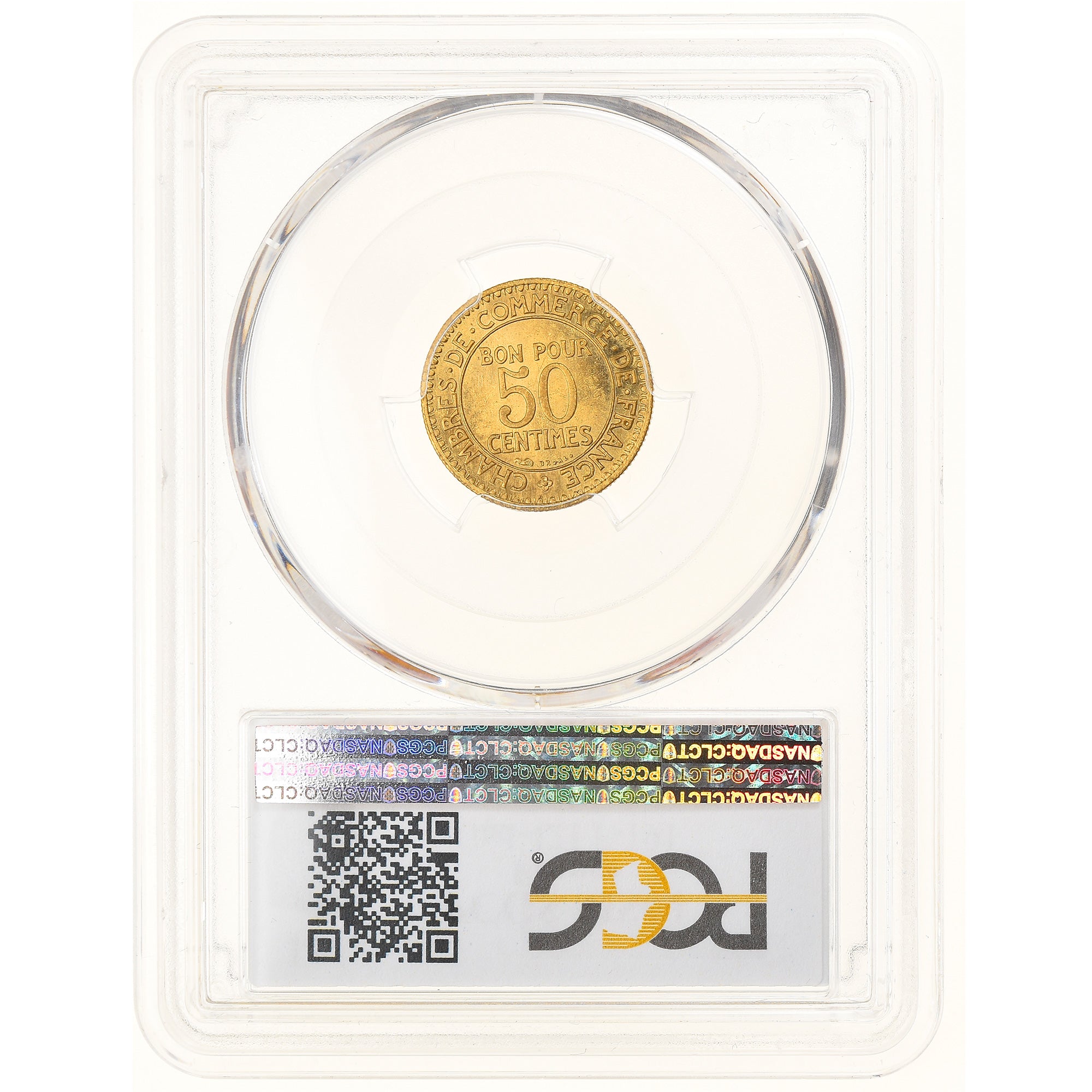 Munten, Frankrijk, Chambre de commerce, 50 Centimes, 1921, Paris, PCGS, MS64