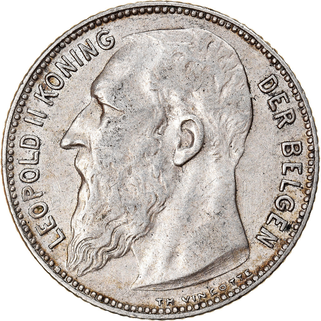 Coin, Belgium, Leopold II, Franc, 1909, EF(40-45), Silver, KM:57.1