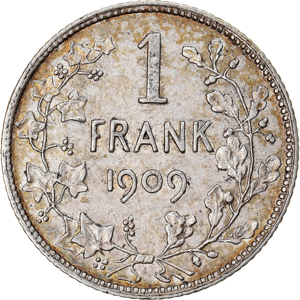 Coin, Belgium, Leopold II, Franc, 1909, EF(40-45), Silver, KM:57.1