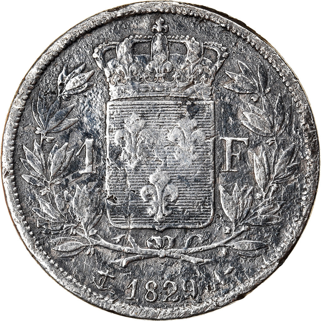 Münze, Frankreich, Charles X, Franc, 1829, Paris, SGE+, Silber, KM:724.1