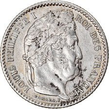Moneda, Francia, Louis-Philippe, 25 Centimes, 1845, Rouen, MBC+, Plata