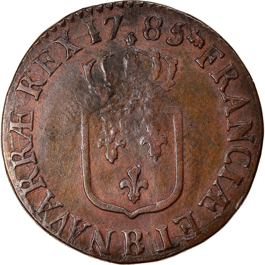 Münze, Frankreich, Louis XVI, 1/2 Sol ou 1/2 sou, 1/2 Sol, 1785, Rouen, SS