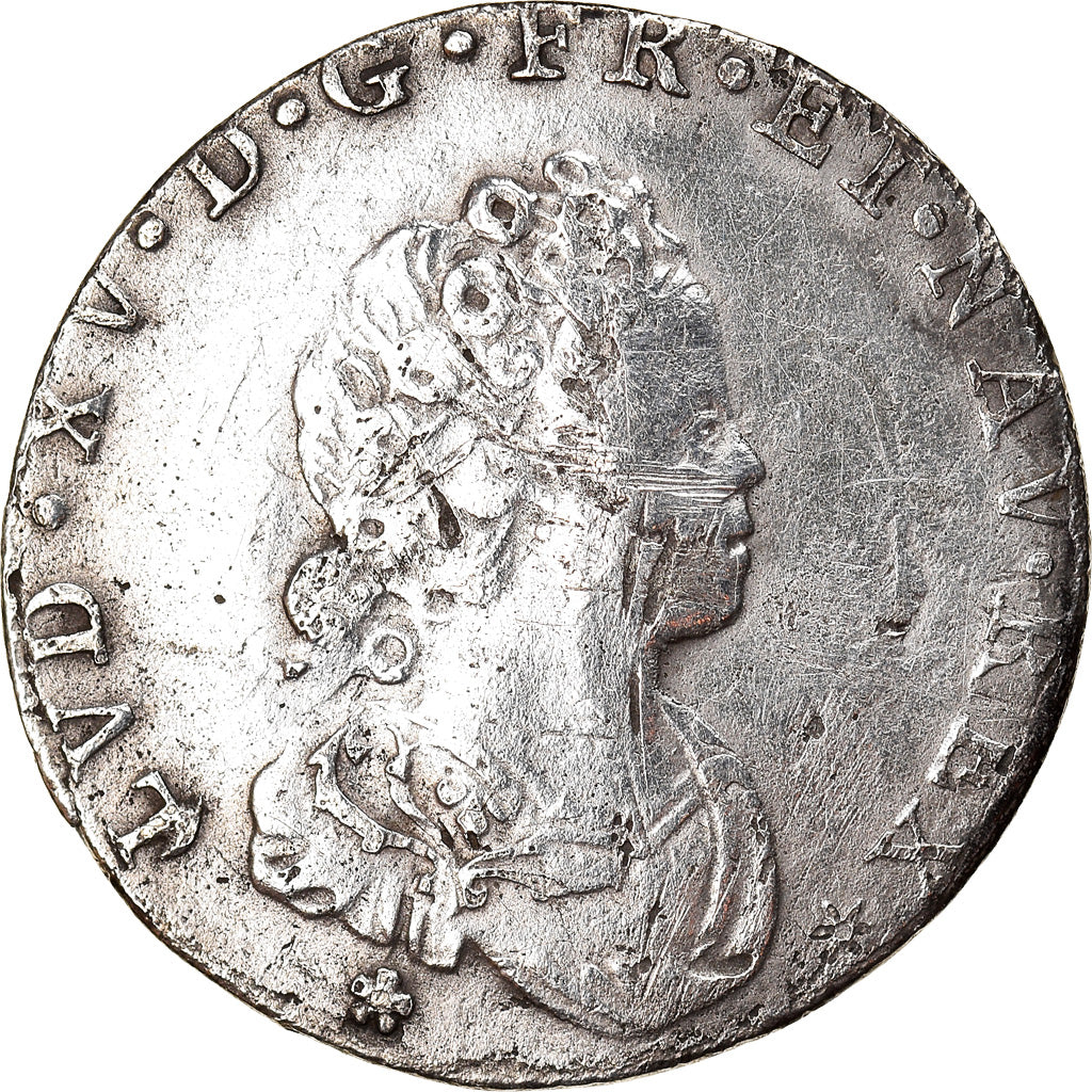 Monnaie, France, Louis XV, 1/10 Écu vertugadin, 1717, Caen, TB, Argent