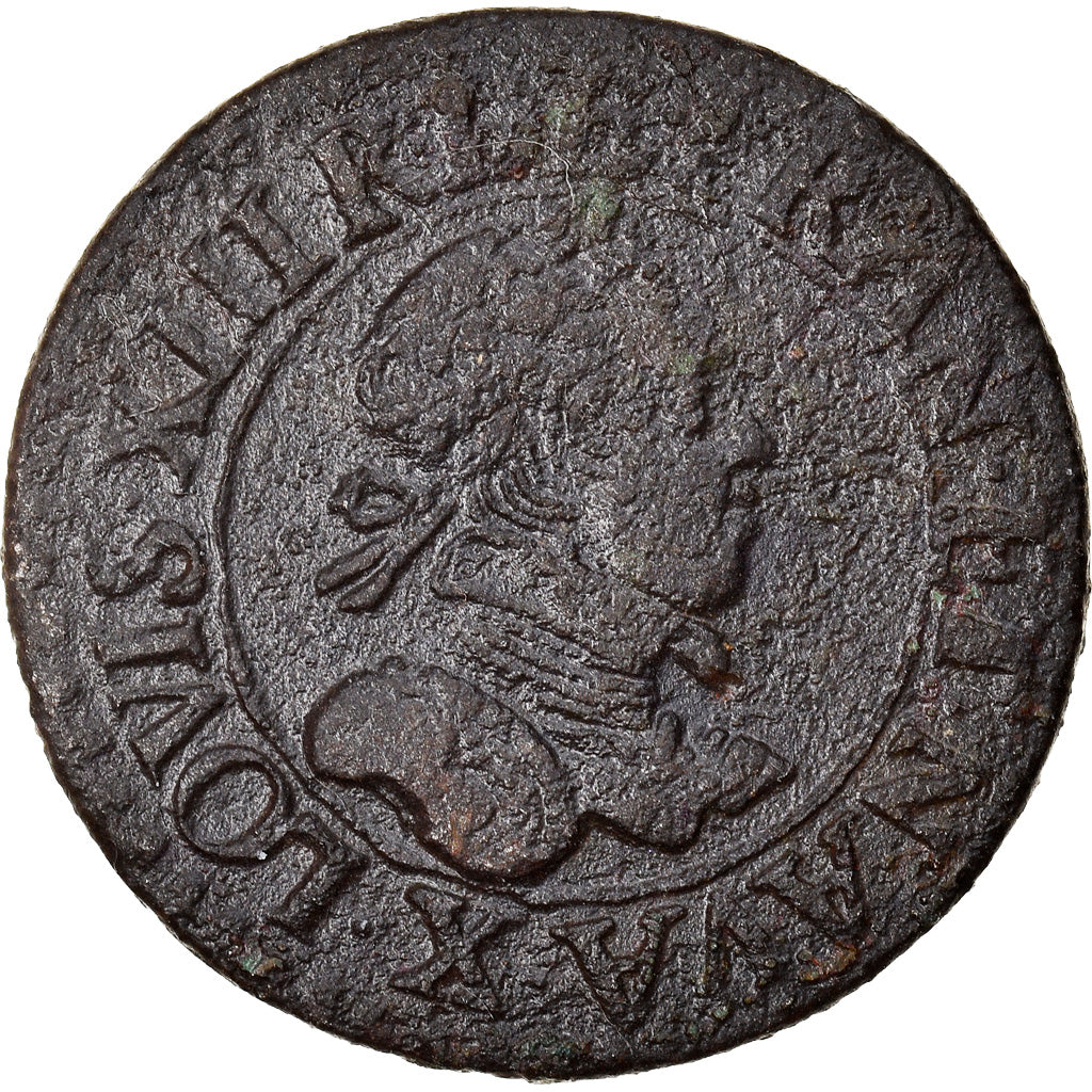 Münze, Frankreich, Louis XIII, Double Tournois, 1616, Amiens, S+, Kupfer
