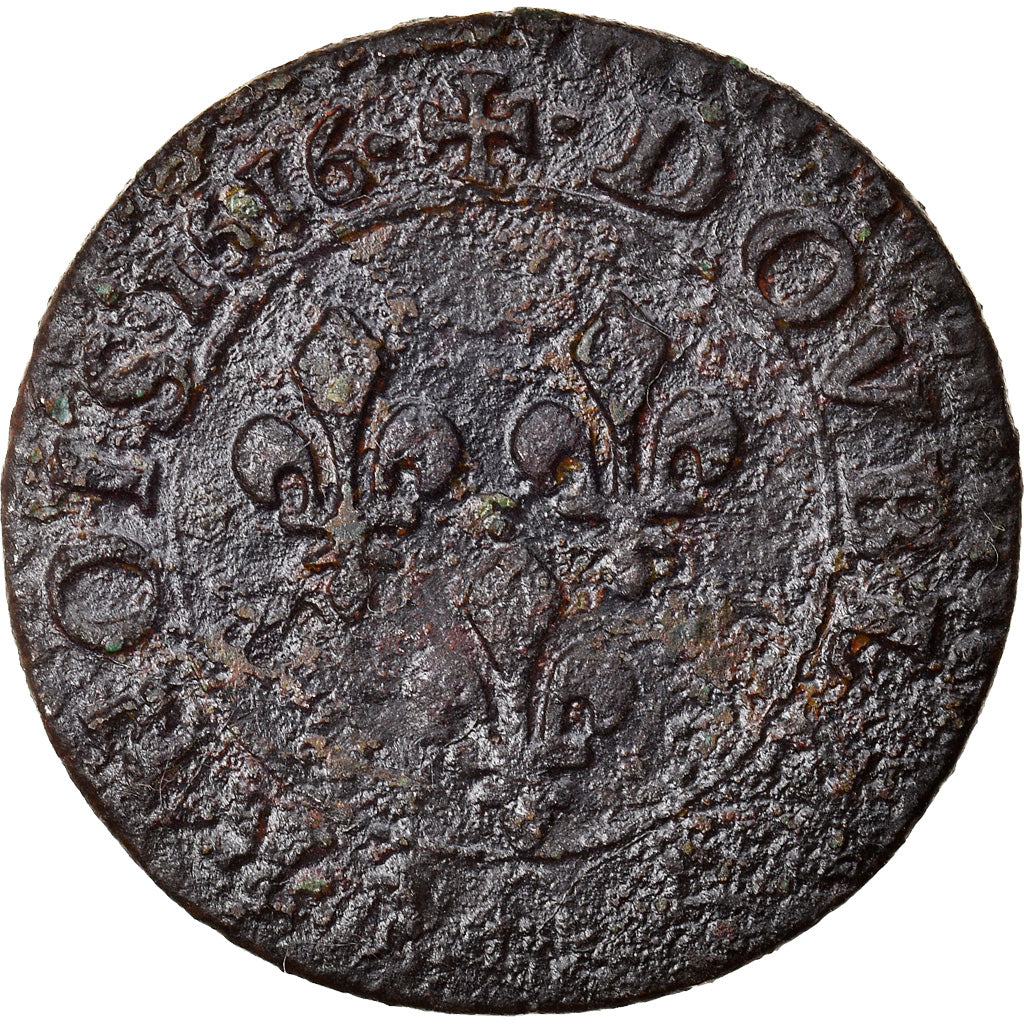 Münze, Frankreich, Louis XIII, Double Tournois, 1616, Amiens, S+, Kupfer