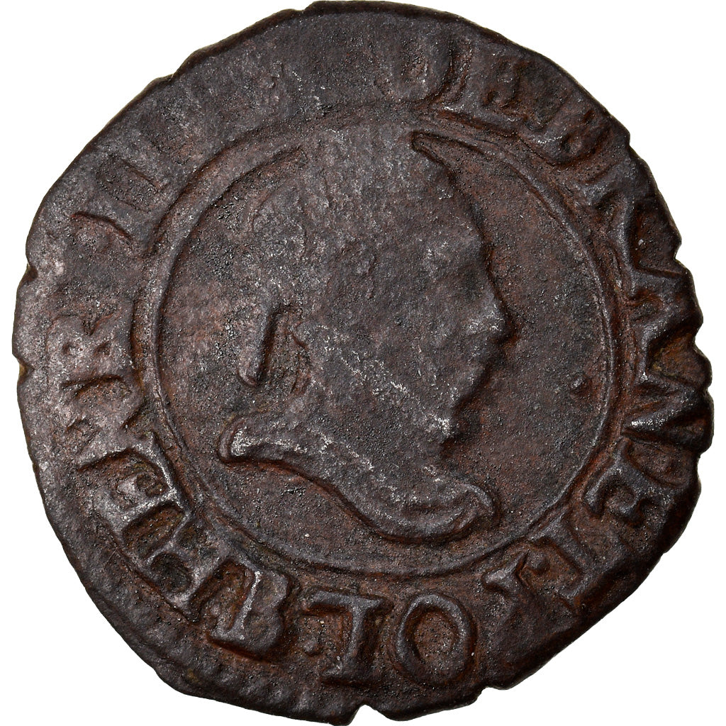 Münze, Frankreich, Henri III, Denier Tournois, 1589, Rouen, S+, Kupfer