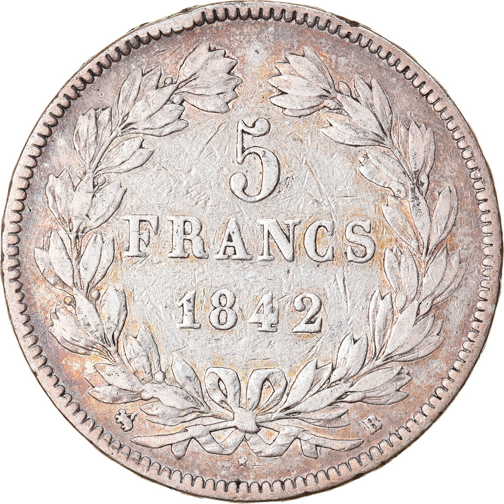 Moneta, Francja, Louis-Philippe, 5 Francs, 1842, Rouen, VF(20-25), Srebro