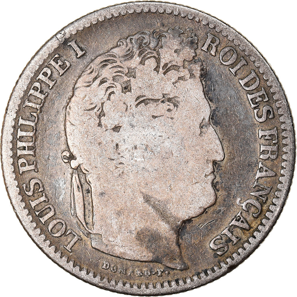 Moneda, Francia, Louis-Philippe, 2 Francs, 1836, Strasbourg, BC, Plata, KM:743.3