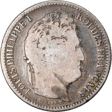 Moneda, Francia, Louis-Philippe, 2 Francs, 1836, Strasbourg, BC, Plata, KM:743.3