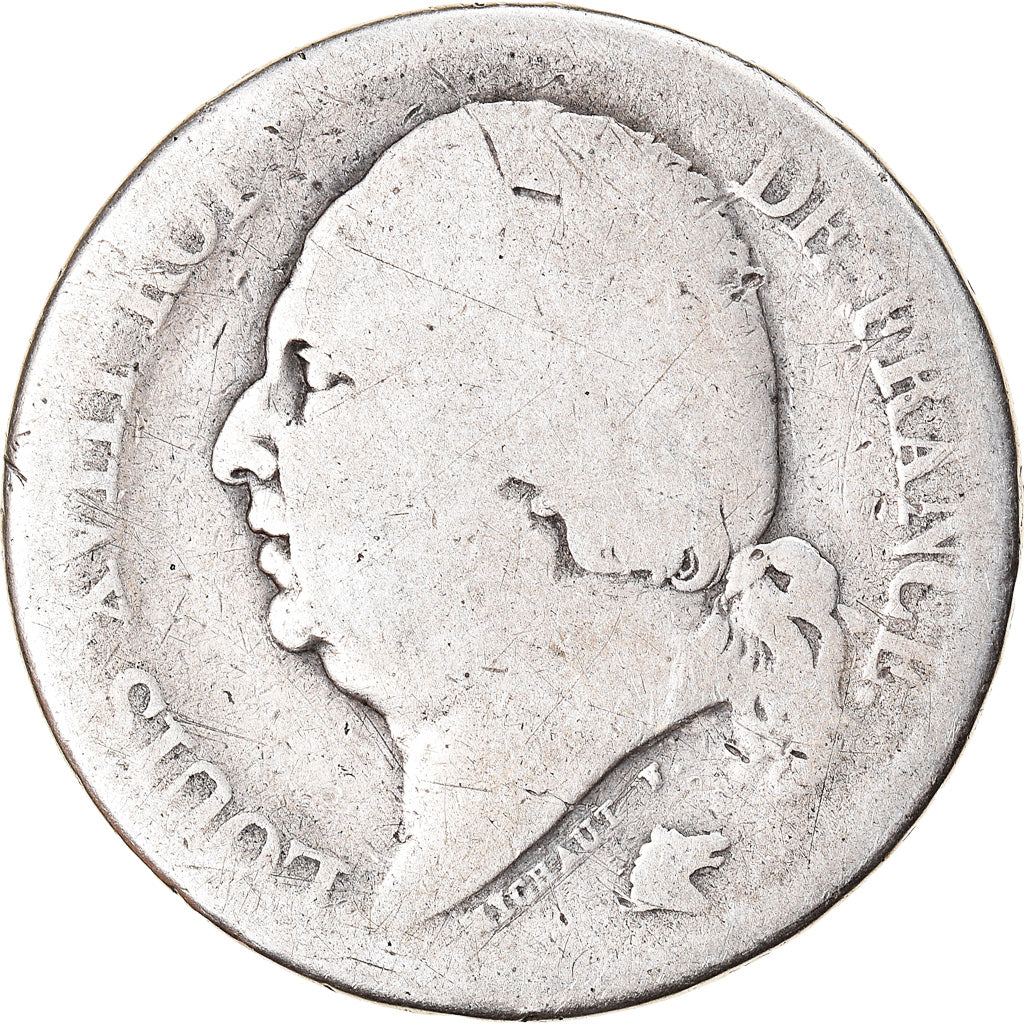 Munten, Frankrijk, Louis XVIII, Louis XVIII, 2 Francs, 1824, Paris, ZG, Zilver