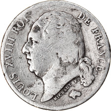 Coin, France, Louis XVIII, Louis XVIII, Franc, 1824, Lille, F(12-15), Silver