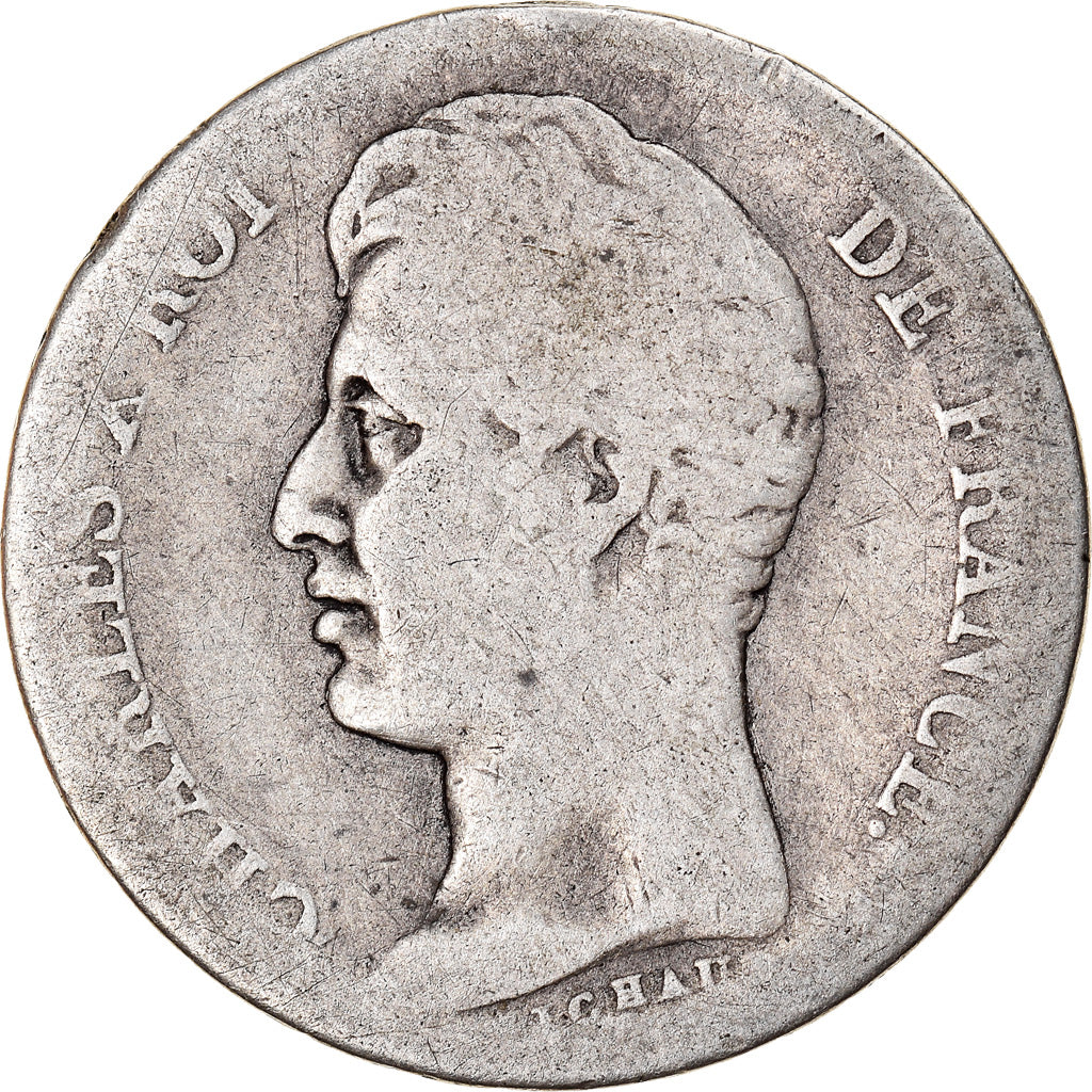 Coin, France, Charles X, Franc, 1825, Paris, VG(8-10), Silver, KM:724.1