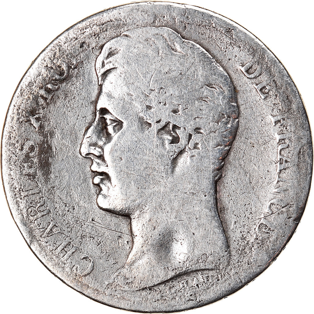 Moneta, Francja, Charles X, Franc, 1828, Lille, F(12-15), Srebro, KM:724.13