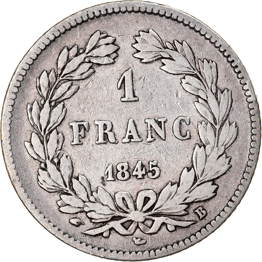 Coin, France, Louis-Philippe, Franc, 1845, Rouen, VF(20-25), Silver, KM:748.2