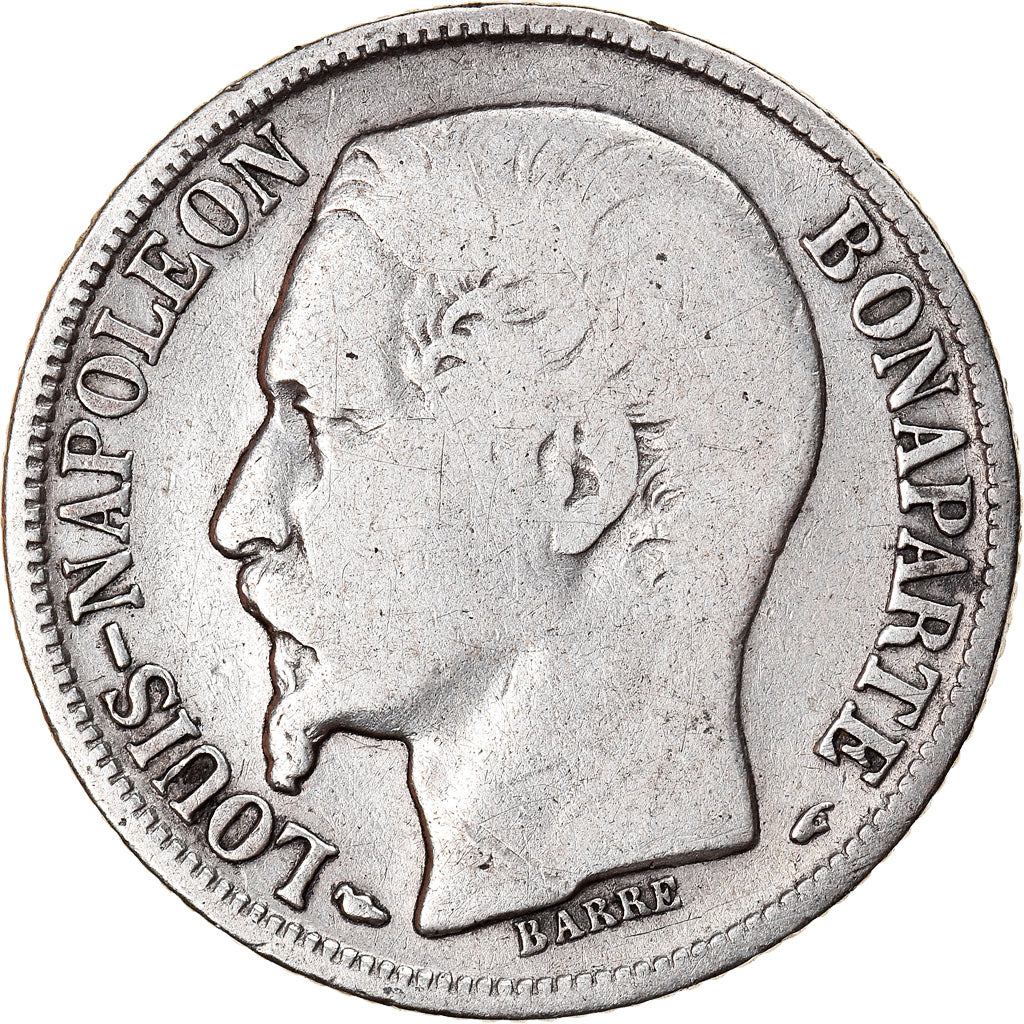 Coin, France, Napoleon III, Napoléon III, Franc, 1852, Paris, F(12-15), Silver