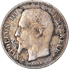 Moneta, Francia, Napoleon III, Napoléon III, Franc, 1855, Paris, B+, Argento