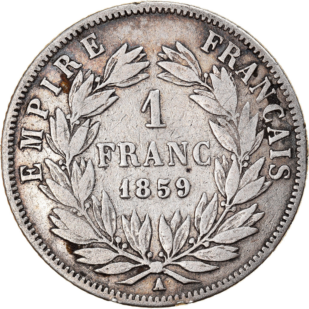 Coin, France, Napoleon III, Franc, 1859, Paris, F(12-15), Silver, Gadoury:460
