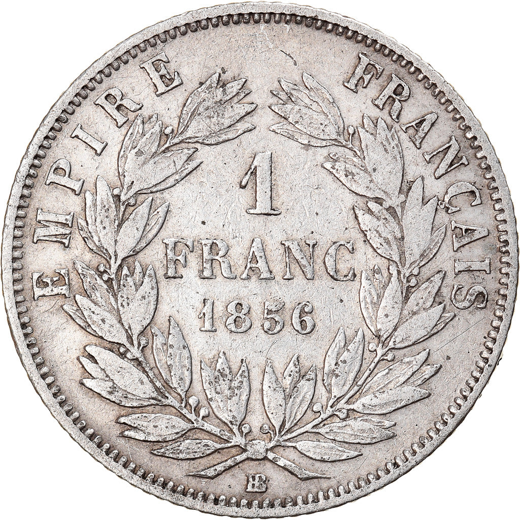 Coin, France, Napoleon III, Napoléon III, Franc, 1856, Strasbourg, F(12-15)