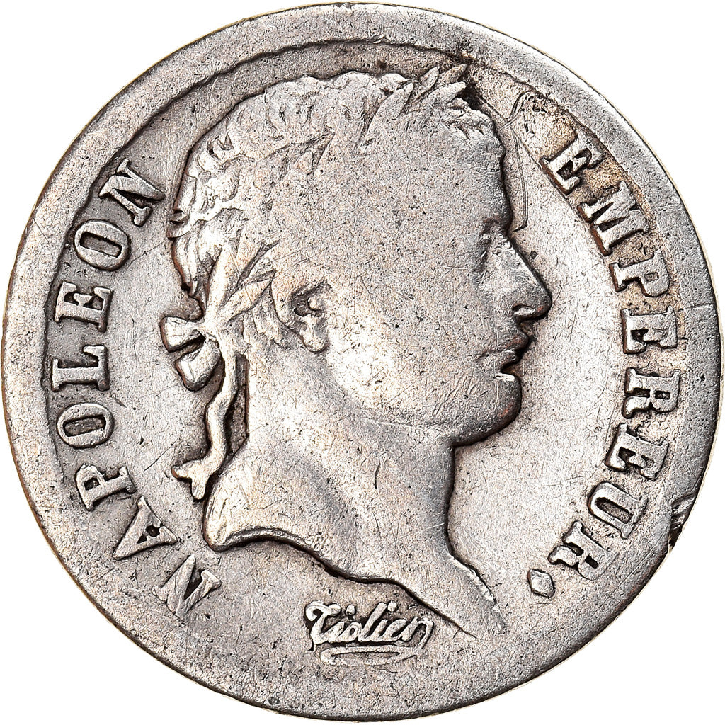 Moneta, Francia, Napoléon I, 1/2 Franc, 1808, Paris, MB, Argento, KM:680.1