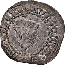 Moneda, Francia, Louis XI, Liard au dauphin, 1467, Paris, MBC+, Vellón