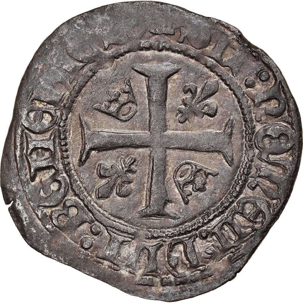 Coin, France, Louis XI, Liard au dauphin, 1467, Paris, AU(50-53), Billon