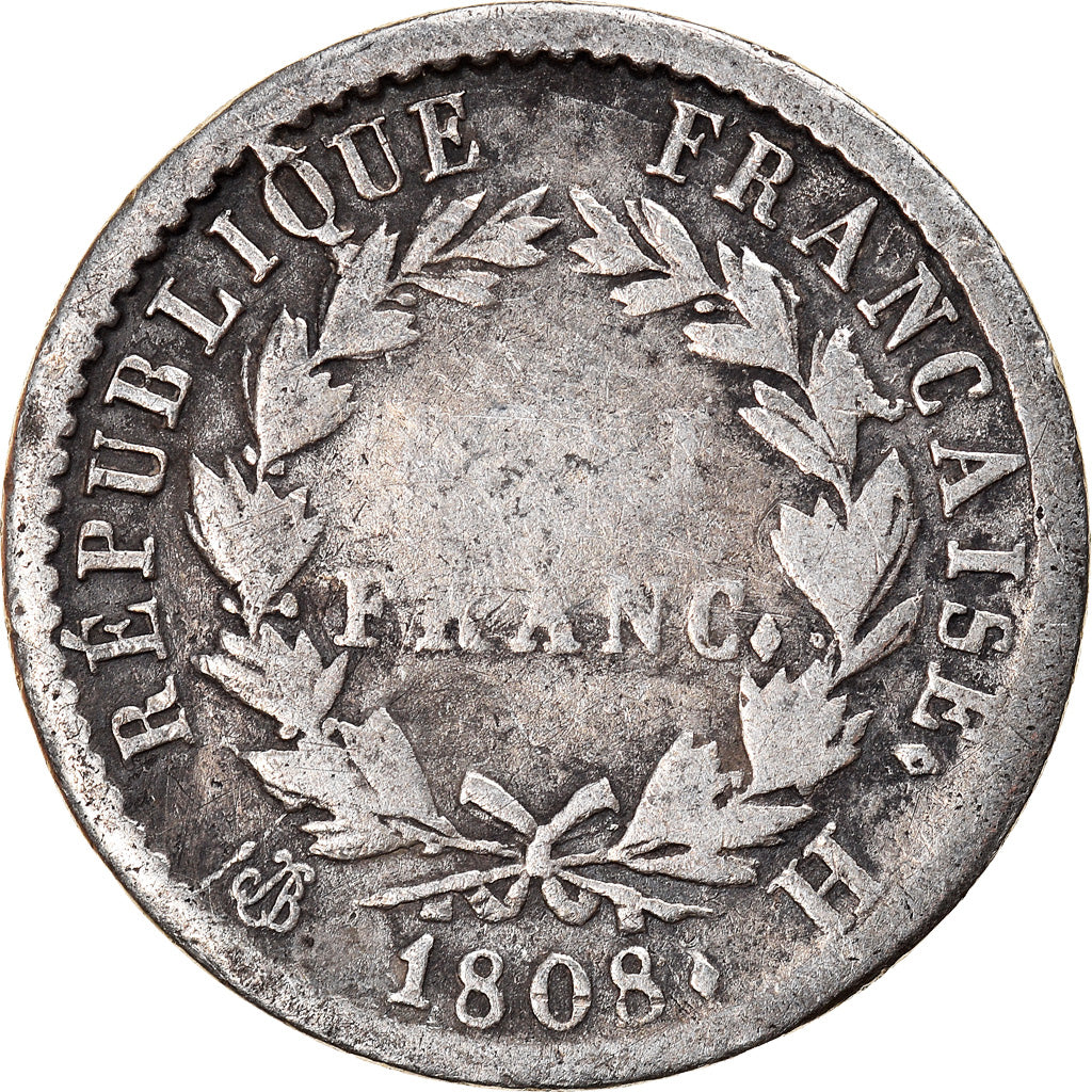 Monnaie, France, Napoléon I, 1/2 Franc, 1808, La Rochelle, TB+, Argent
