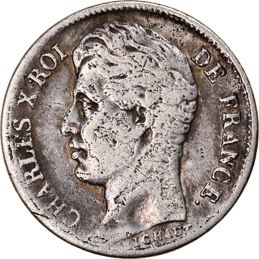 Münze, Frankreich, Charles X, 1/2 Franc, 1827, Paris, SGE+, Silber, KM:723.1