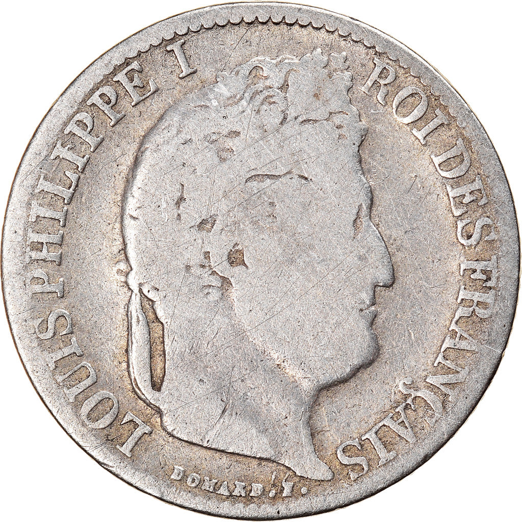 Moneta, Francia, Louis-Philippe, 1/2 Franc, 1837, Lille, B+, Argento, KM:741.13