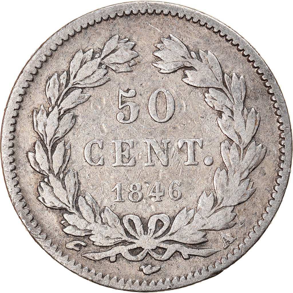 Coin, France, Louis-Philippe, 50 Centimes, 1846, Paris, VF(20-25), Silver