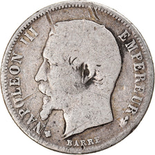 Moneda, Francia, Napoleon III, Napoléon III, 50 Centimes, 1860, Strasbourg, BC