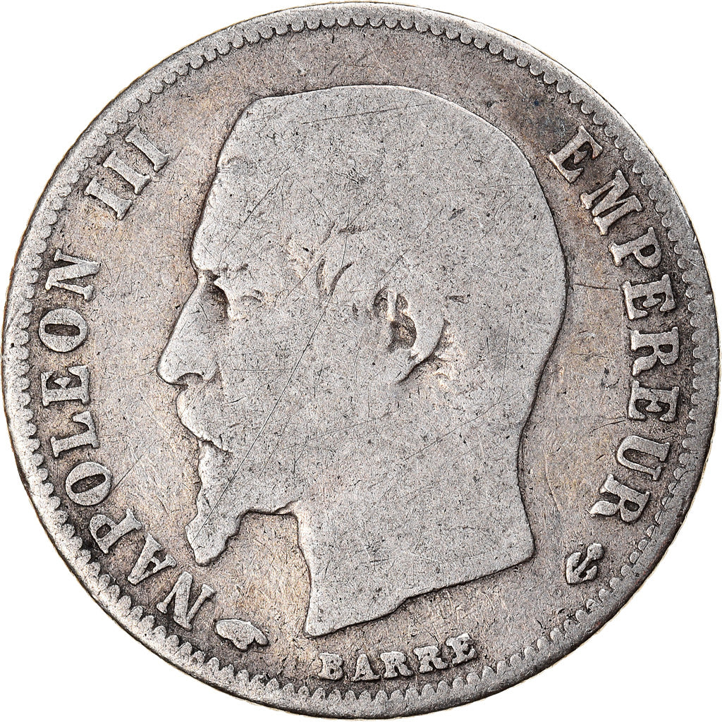 Moneda, Francia, Napoleon III, Napoléon III, 50 Centimes, 1859, Paris, BC