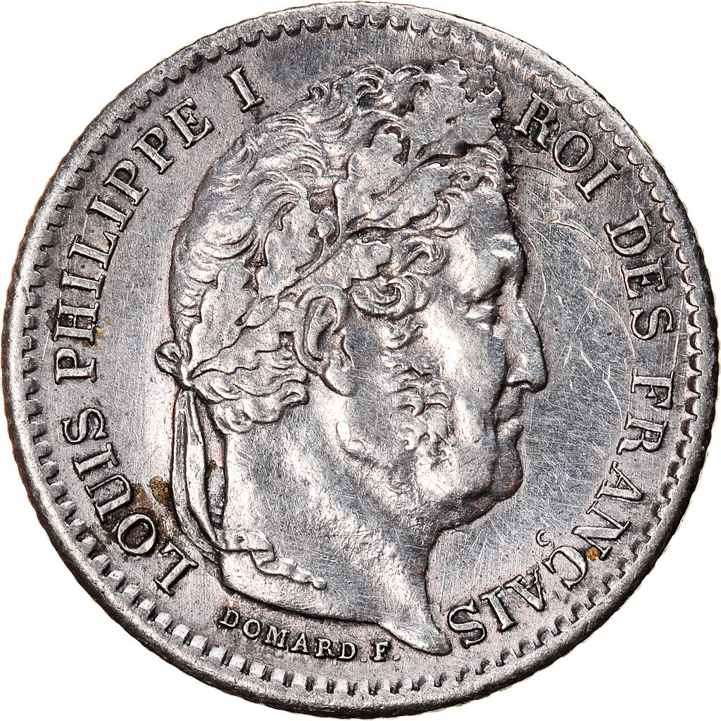 Coin, France, Louis-Philippe, 1/4 Franc, 1845, Rouen, EF(40-45), Silver