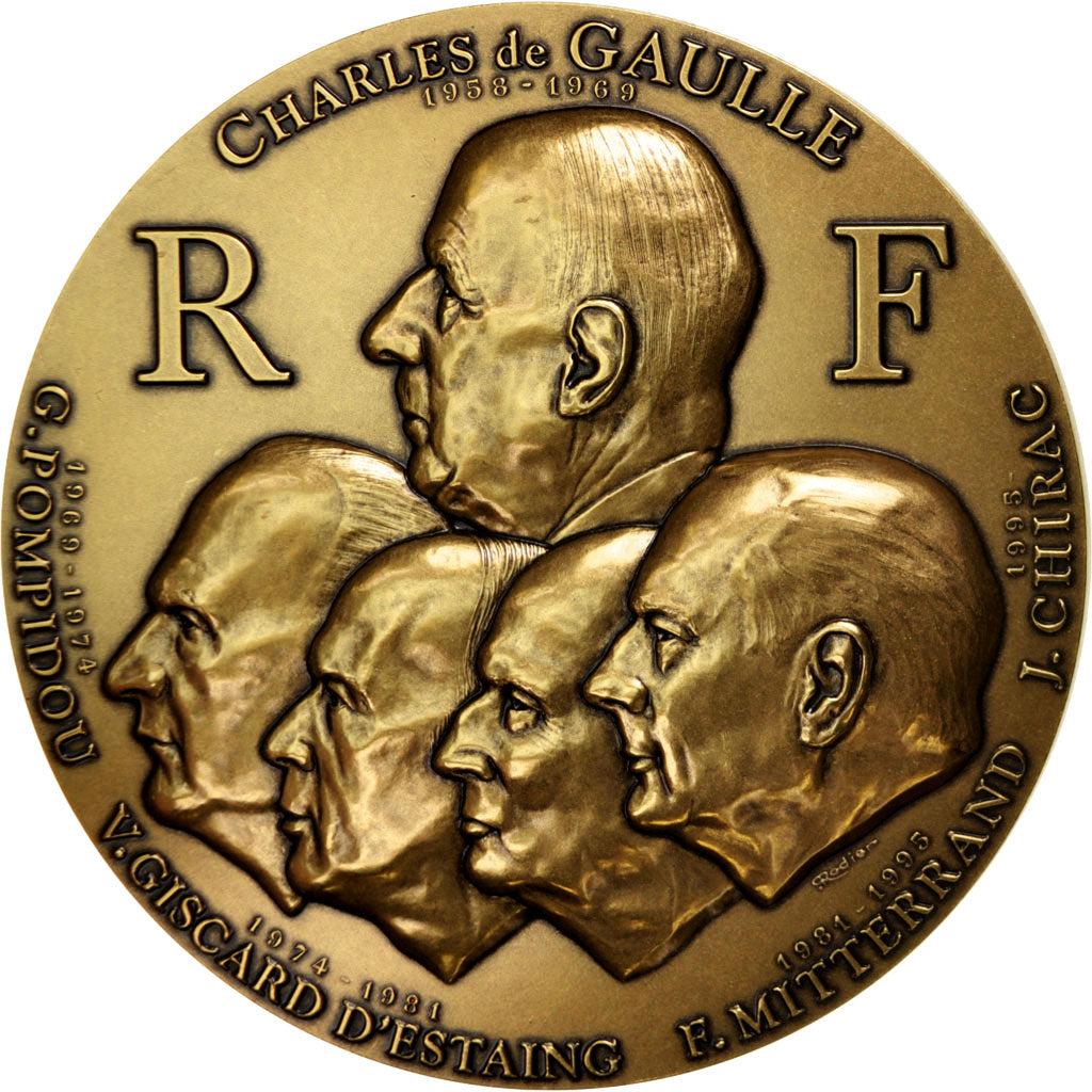 FRANCE, Politics, Society, War, The Fifth Republic, Medal, MS(65-70), Bronze,...