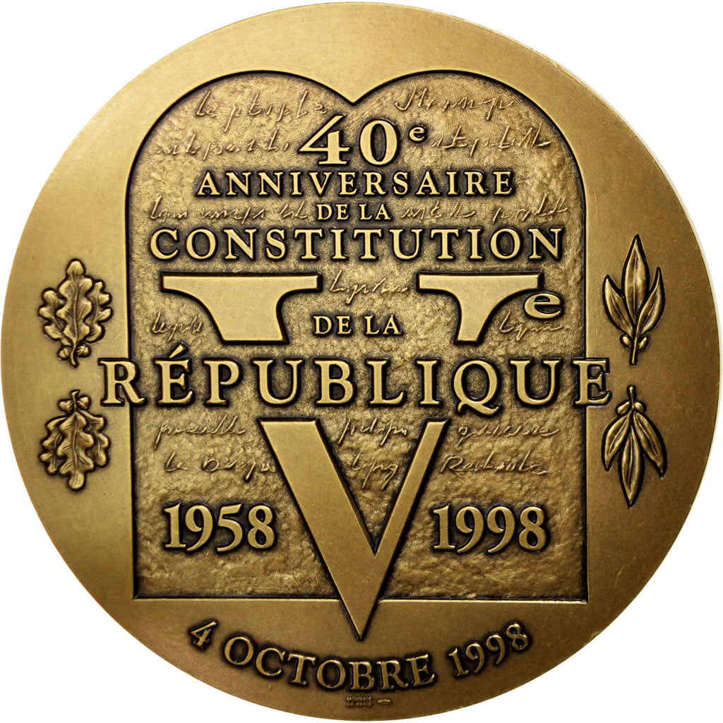 FRANCE, Politics, Society, War, The Fifth Republic, Medal, MS(65-70), Bronze,...
