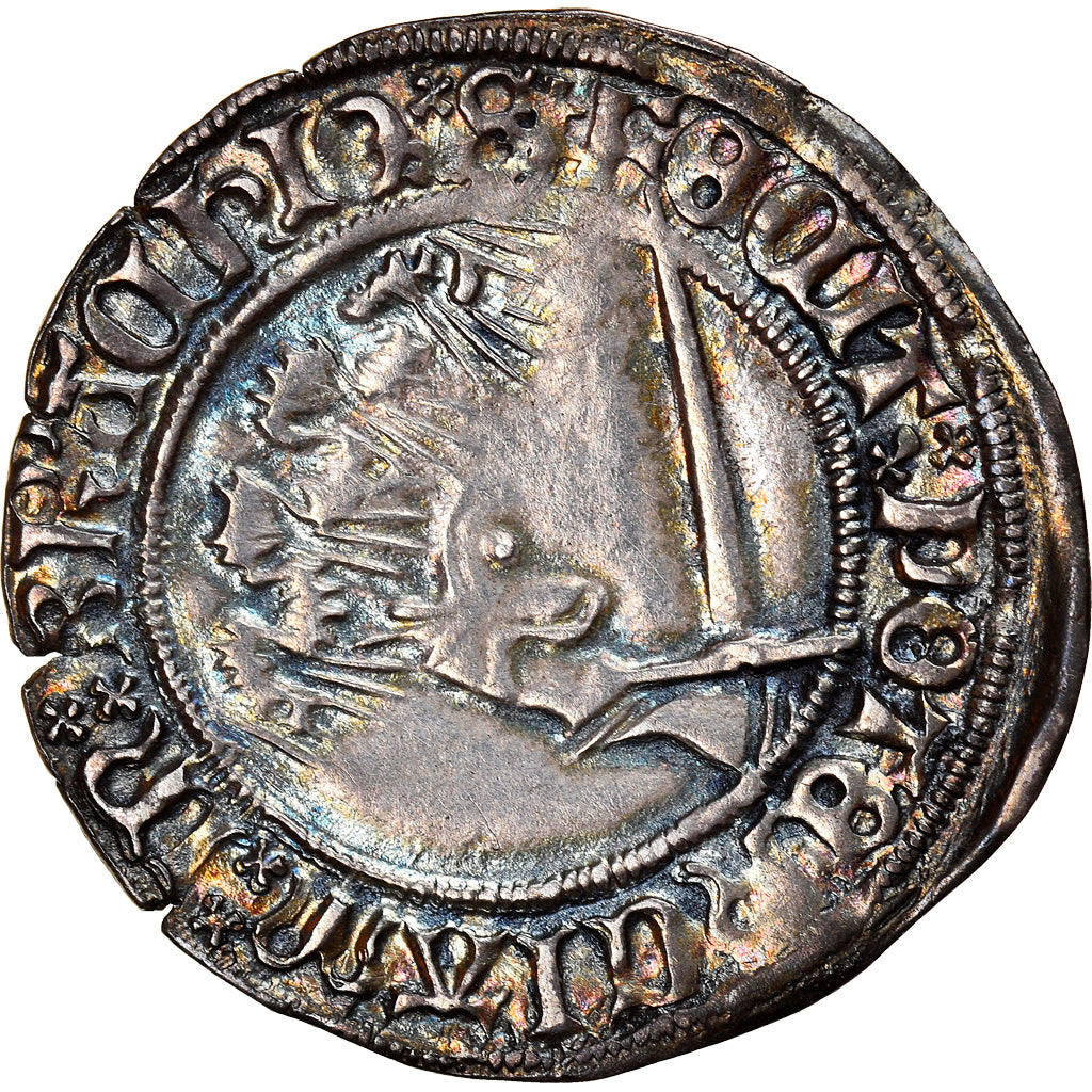 Moneta, Francja, LORRAINE, René II, Demi Plaque, 1483-1500, Nancy, AU(55-58)