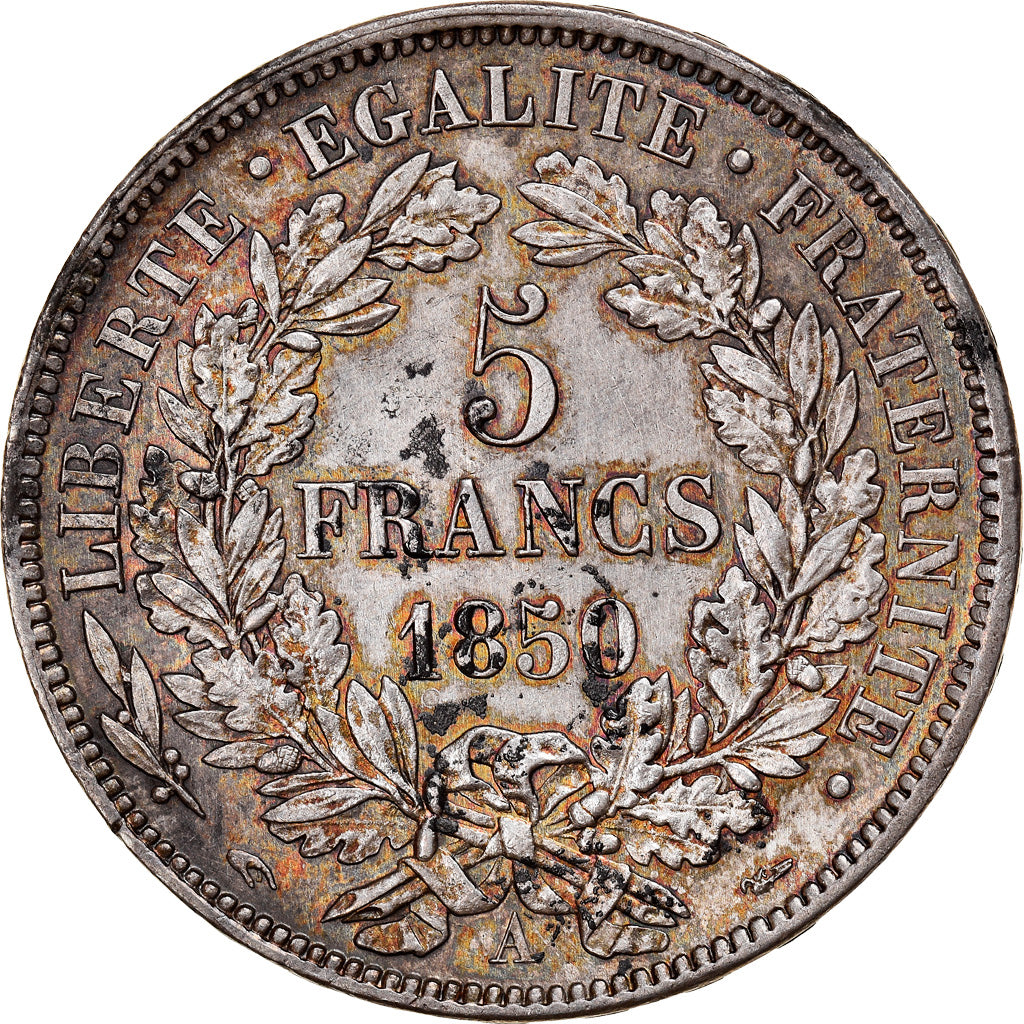Coin, France, Cérès, 5 Francs, 1850, Paris, AU(55-58), Silver, KM:761.1