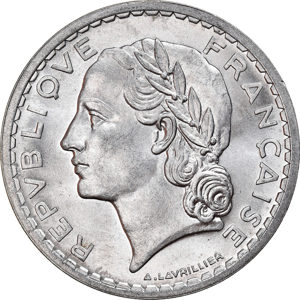 Coin, France, Lavrillier, 5 Francs, 1945, Beaumont - Le Roger, MS(60-62)