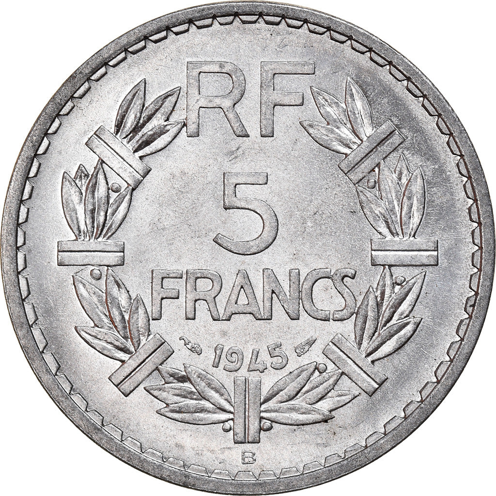 Coin, France, Lavrillier, 5 Francs, 1945, Beaumont - Le Roger, MS(60-62)