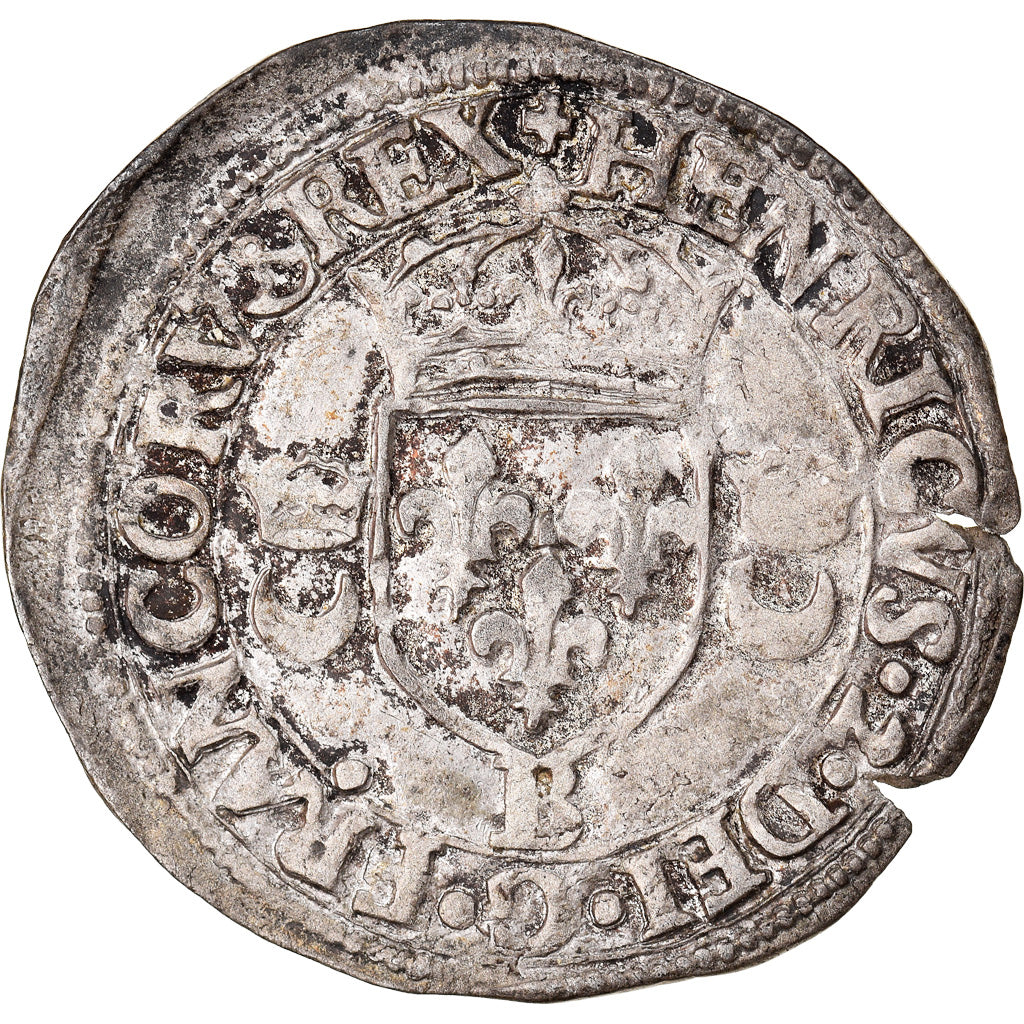 Münze, Frankreich, Henri II, Douzain aux croissants, 1549, Rouen, SS, Billon