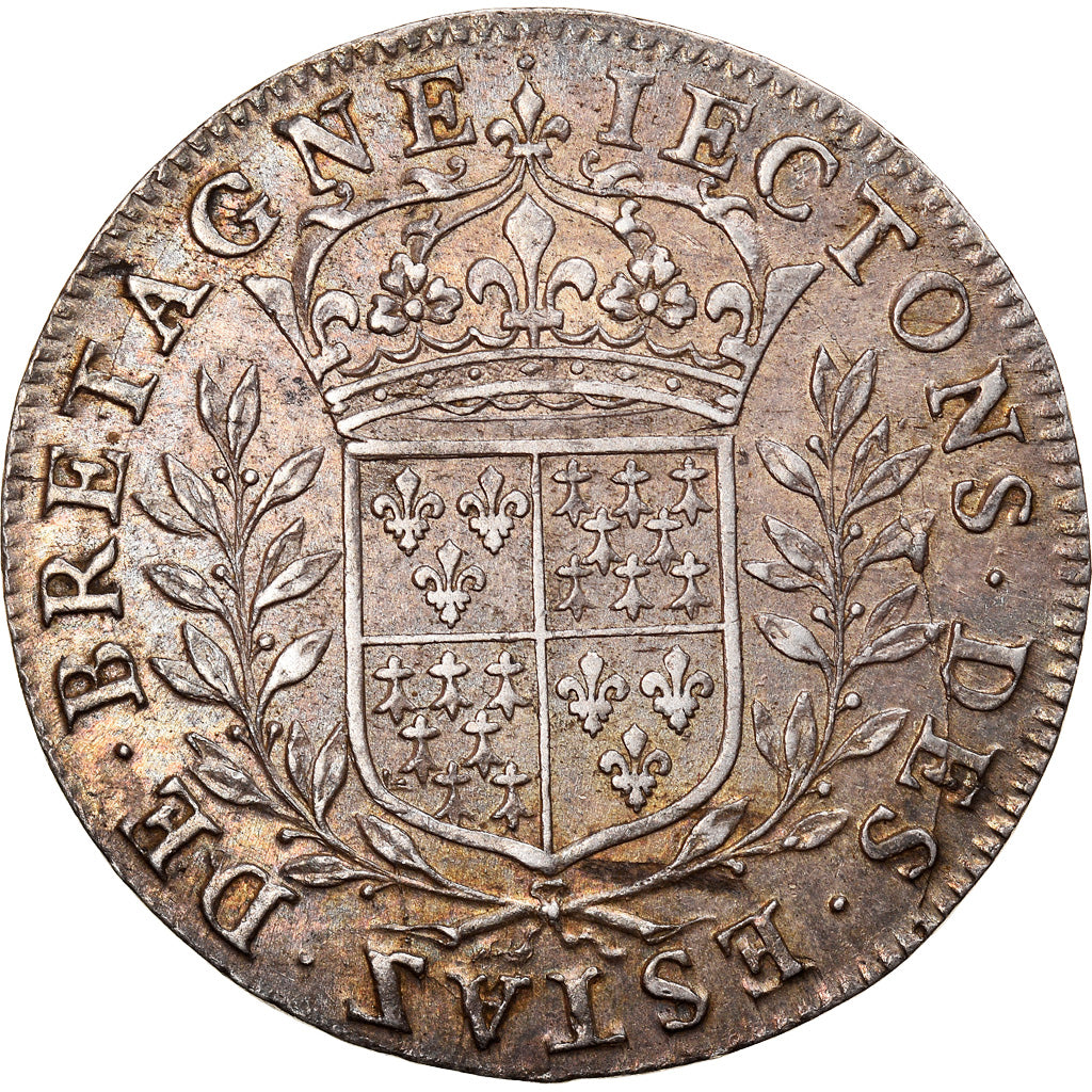 Frankrijk, Token, Royal, Louis XIV, Etats de Bretagne, Vitré, 1655, PR, Zilver