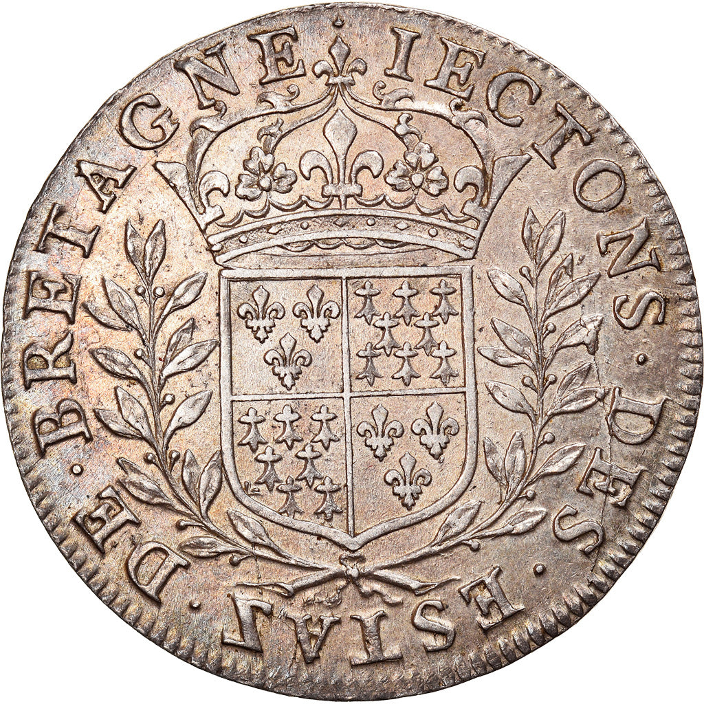 France, Jeton, Royal, Louis XIV, Etats de Bretagne, Vitré, 1655, SUP, Argent