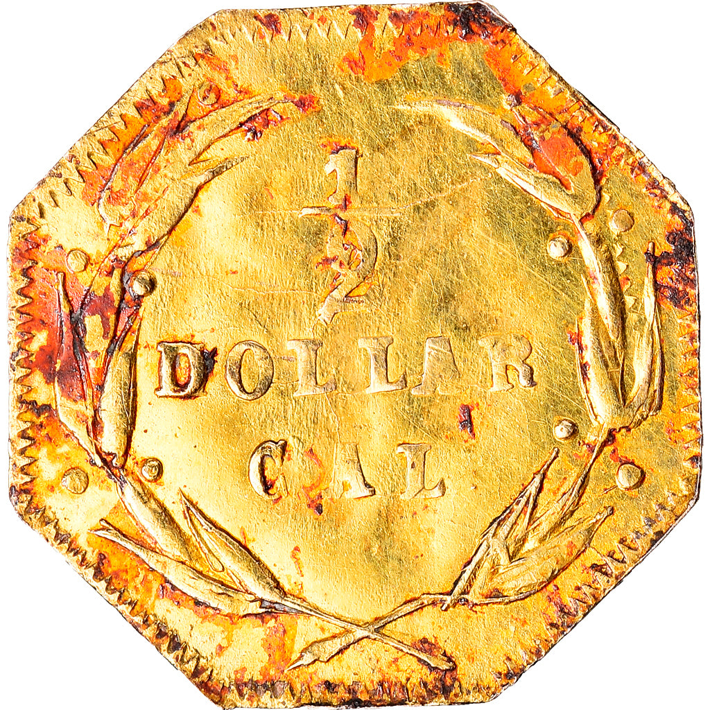 Moneda, Estados Unidos, California, 1/2 Dollar Liberty, 50 Cents, 1874, BC+, Oro