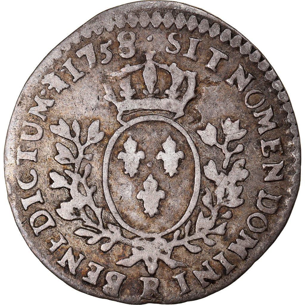 Coin, France, Louis XV, 1/20 Écu au bandeau, 1758, Orléans, VF(20-25), Silver