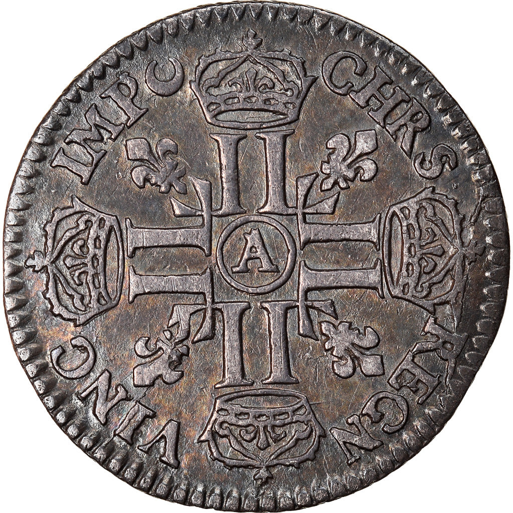 Moneta, Francia, Louis XIV, 1/12 Écu aux 8 L, 1/12 ECU, 10 Sols, 1691, Paris